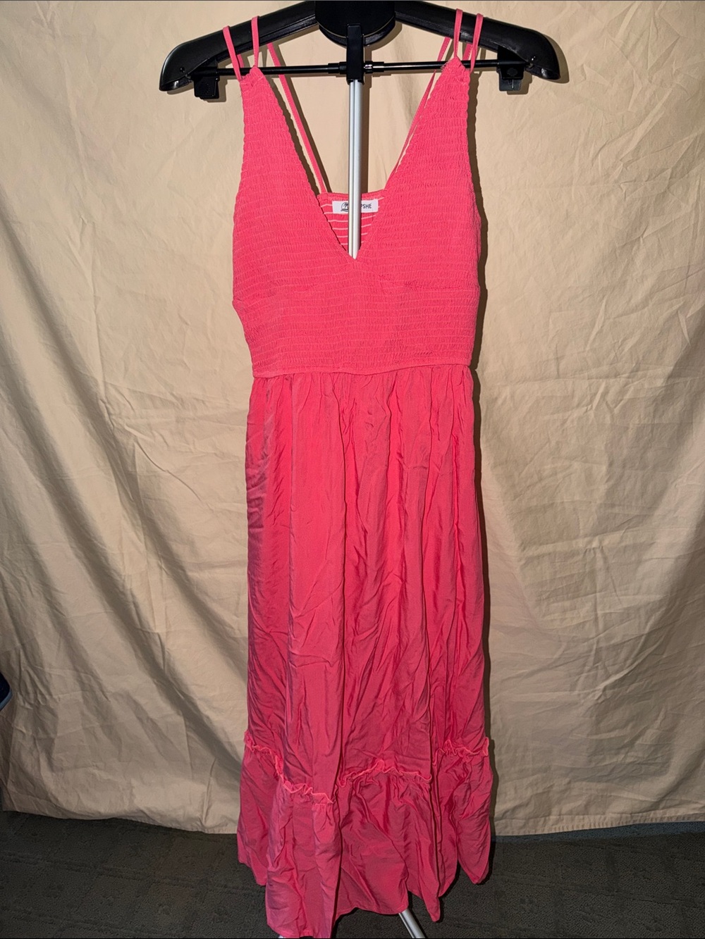 Cupshe coral Pink Maxi Dress with Smocked Bodice